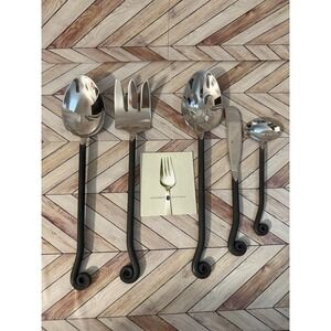 Gourmet Settings Treble Clef 5 Piece Hostess Serving Set 18/10 Stainless Steel
